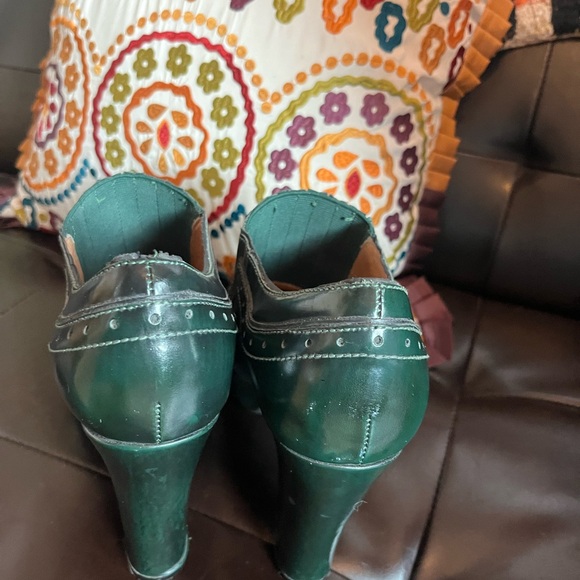 Miz Mooz Dark Green Leather platform Mules - Picture 3 of 4